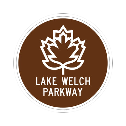 Lake Welch Pkwy Shield (New York) (Road Sign) STICKER Vinyl Kiss-Cut Decal 2 Inch White - The Sticker Space
