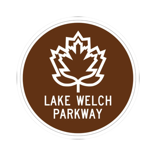 Lake Welch Pkwy Shield (New York) (Road Sign) STICKER Vinyl Kiss-Cut Decal 2 Inch White - The Sticker Space