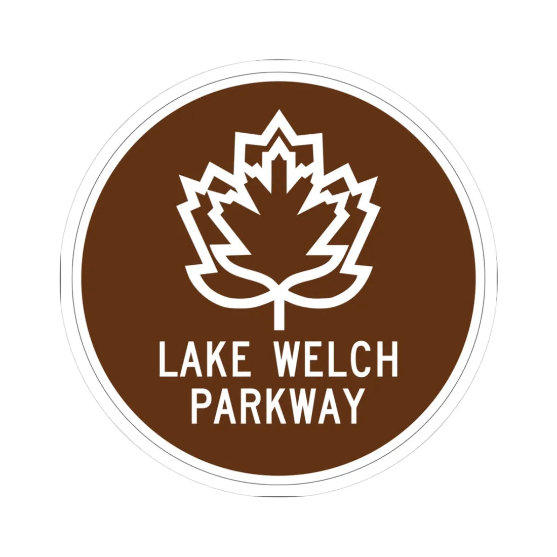 Lake Welch Pkwy Shield (New York) (Road Sign) STICKER Vinyl Kiss-Cut Decal 3 Inch White - The Sticker Space