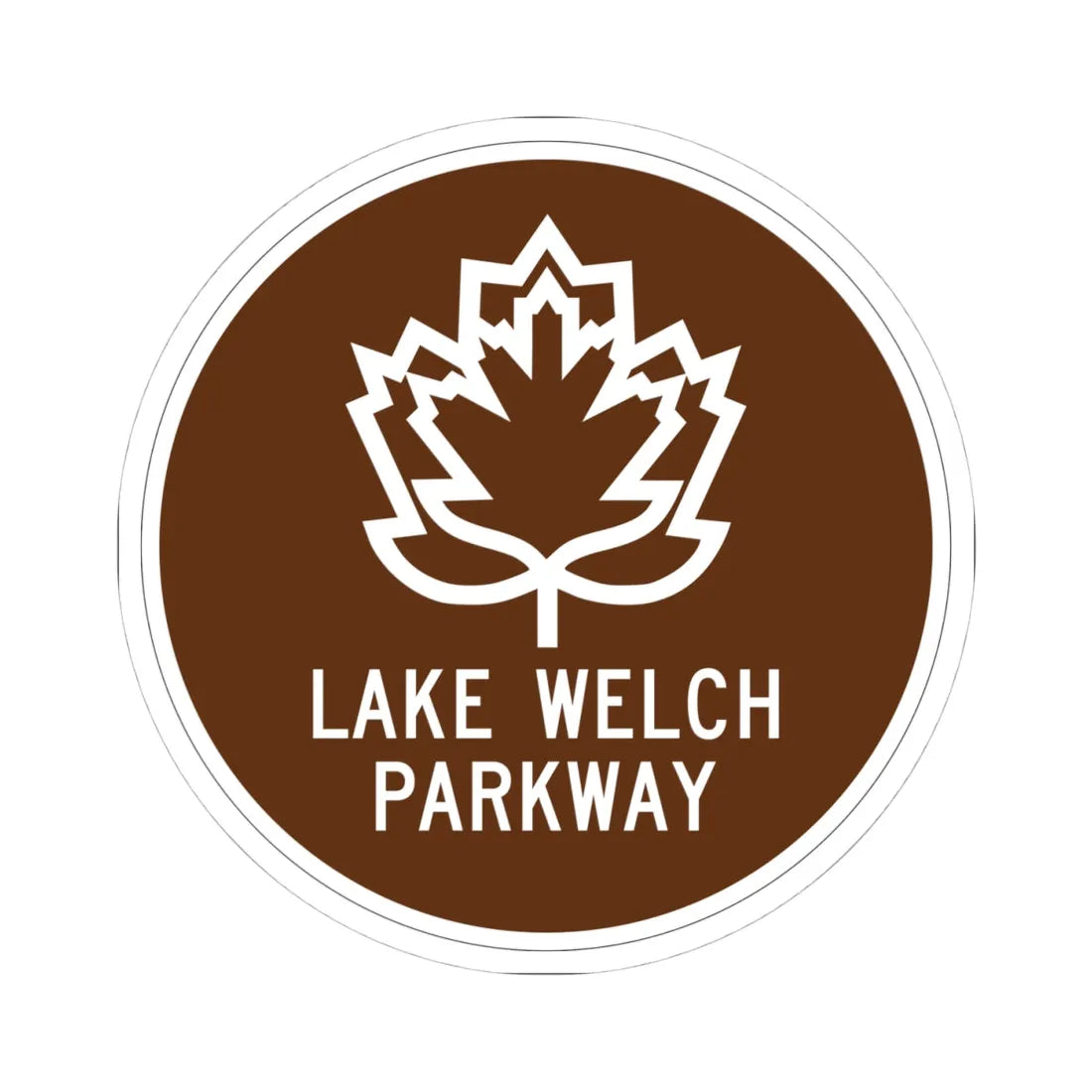 Lake Welch Pkwy Shield (New York) (Road Sign) STICKER Vinyl Kiss-Cut Decal 4 Inch White - The Sticker Space