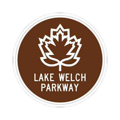 Lake Welch Pkwy Shield (New York) (Road Sign) STICKER Vinyl Kiss-Cut Decal 4 Inch White - The Sticker Space