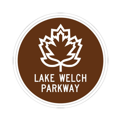 Lake Welch Pkwy Shield (New York) (Road Sign) STICKER Vinyl Kiss-Cut Decal 6 Inch White - The Sticker Space