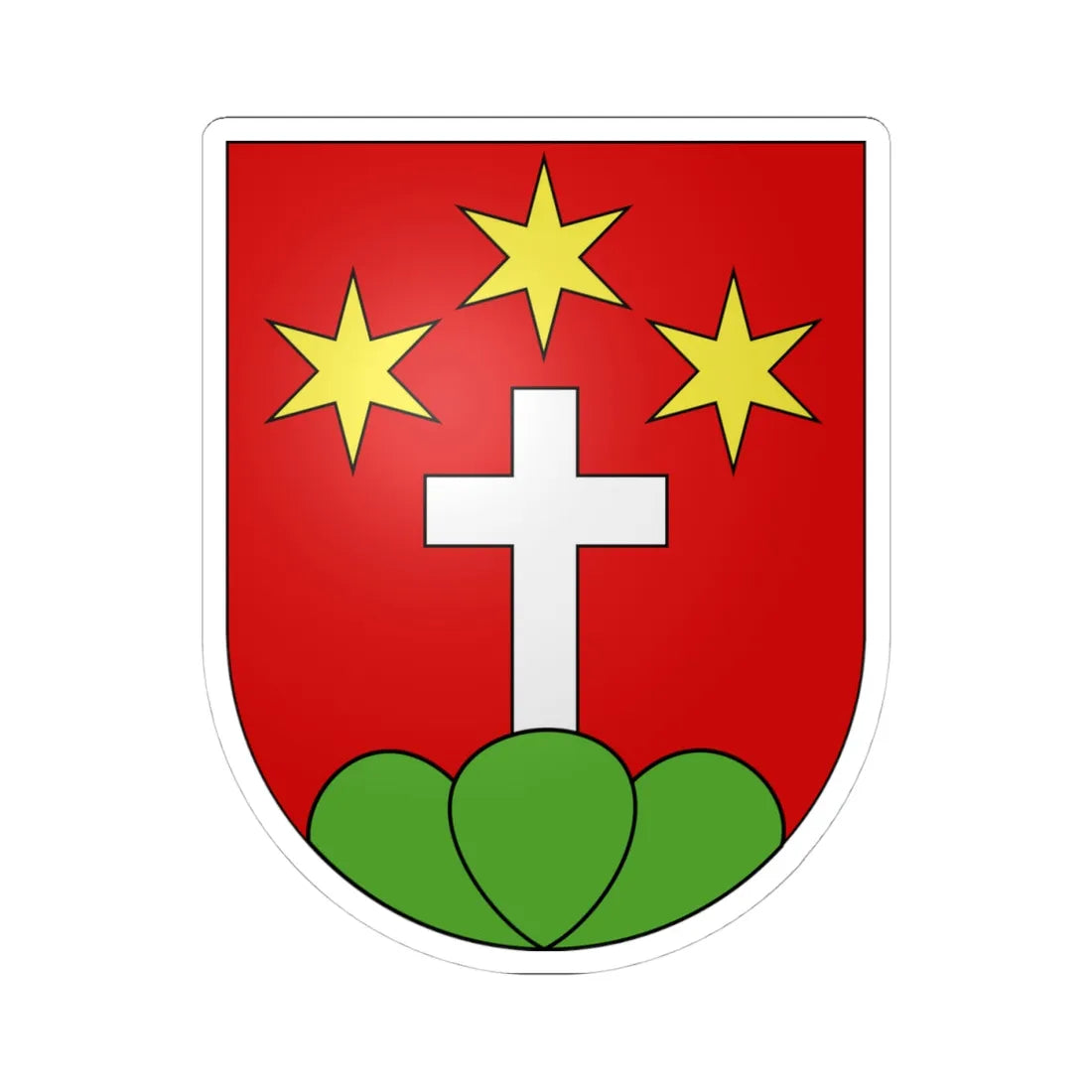 Lalden-coat of arms (Switzerland) (Coat of Arms) STICKER Vinyl Kiss-Cut Decal 4 Inch White - The Sticker Space