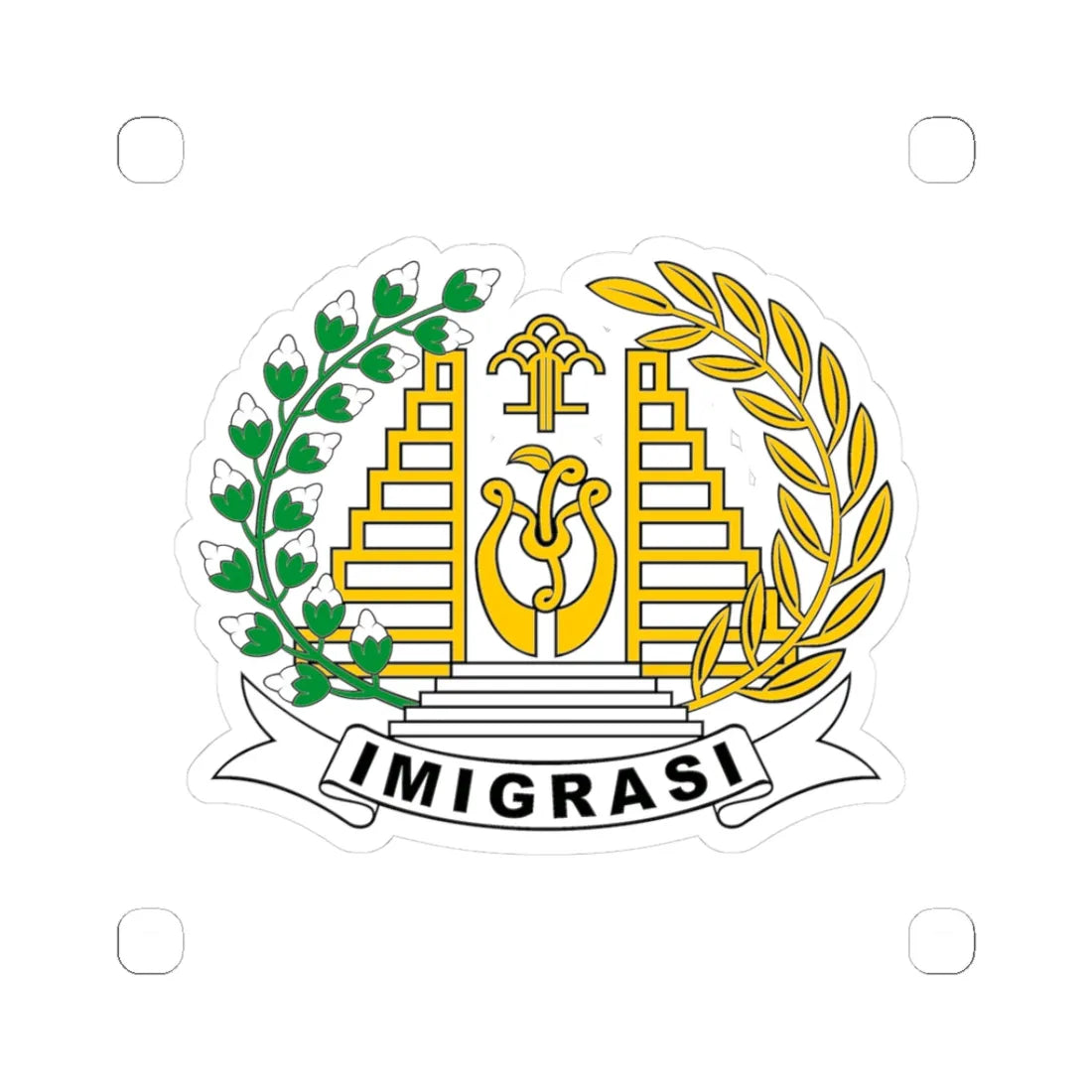 Lambang Imigrasi Kemenkumham (Indonesia) (Coat of Arms) STICKER Vinyl Kiss-Cut Decal 3 Inch White - The Sticker Space