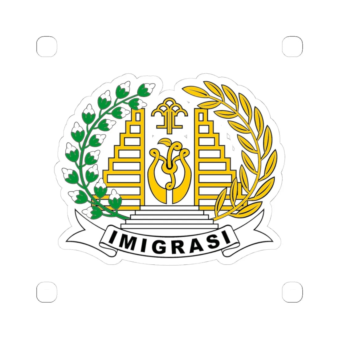Lambang Imigrasi Kemenkumham (Indonesia) (Coat of Arms) STICKER Vinyl Kiss-Cut Decal 4 Inch White - The Sticker Space