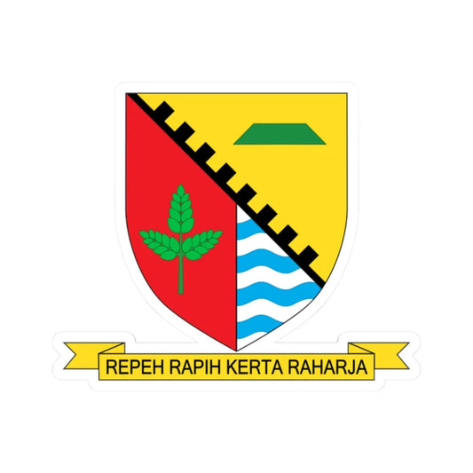 Lambang Kabupaten Bandung Jawa Barat Indonesia (Indonesia) (Coat of Arms) STICKER Vinyl Kiss-Cut Decal 2 Inch White - The Sticker Space