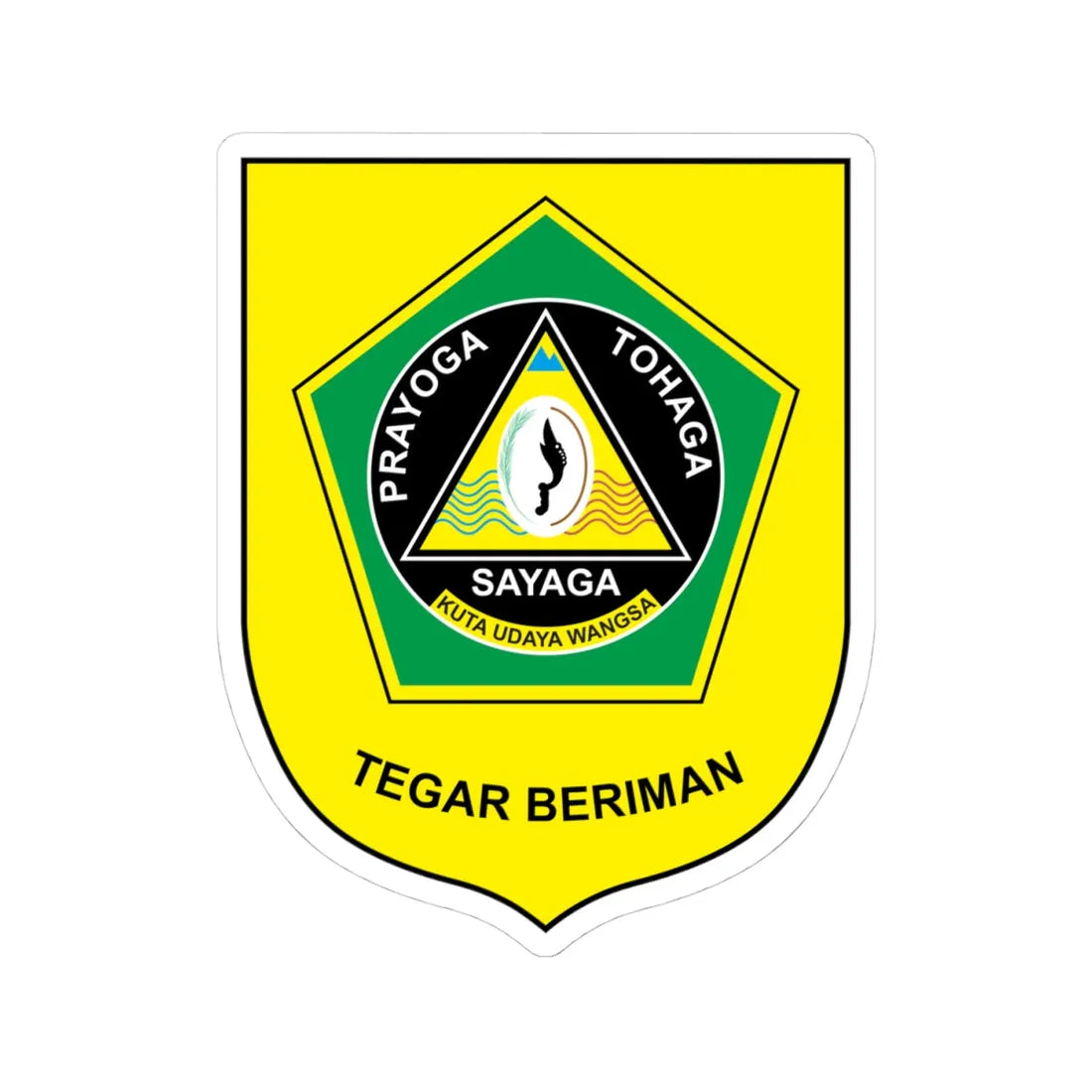 Lambang Kabupaten Bogor (Indonesia) (Coat of Arms) STICKER Vinyl Kiss-Cut Decal 4 Inch White - The Sticker Space