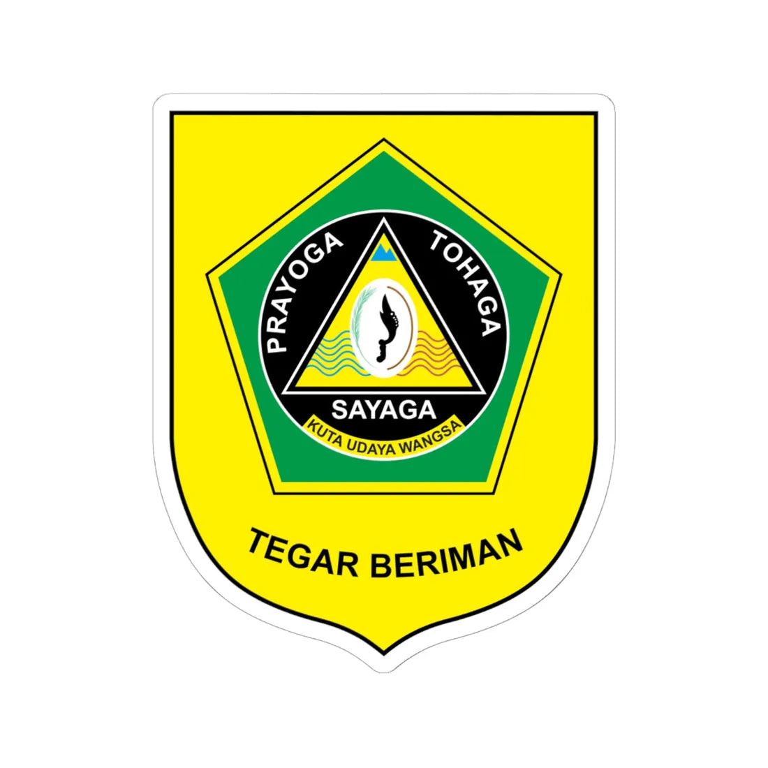 Lambang Kabupaten Bogor (Indonesia) (Coat of Arms) STICKER Vinyl Kiss-Cut Decal 6 Inch White - The Sticker Space