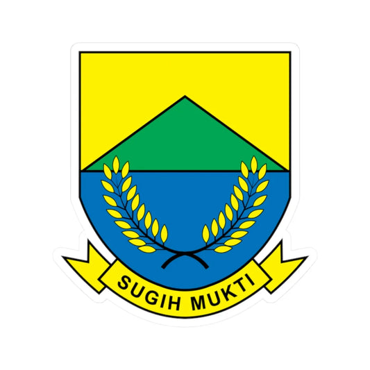 Lambang Kabupaten Cianjur (Indonesia) (Coat of Arms) STICKER Vinyl Kiss-Cut Decal 2 Inch White - The Sticker Space