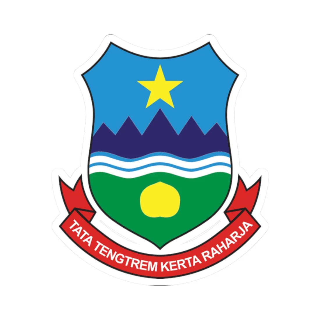 Lambang Kabupaten Garut (Indonesia) (Coat of Arms) STICKER Vinyl Kiss-Cut Decal 2 Inch White - The Sticker Space