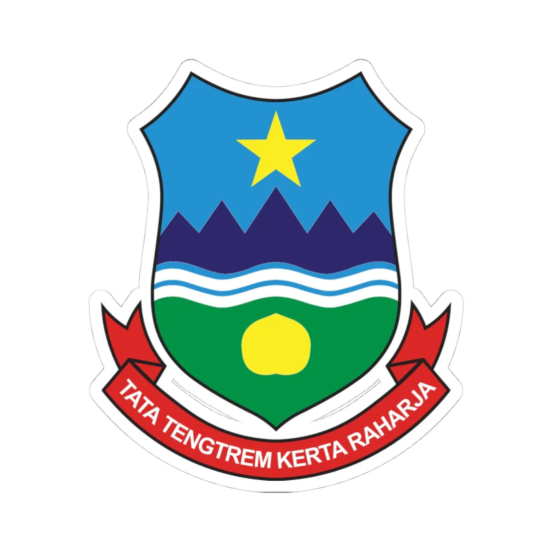 Lambang Kabupaten Garut (Indonesia) (Coat of Arms) STICKER Vinyl Kiss-Cut Decal 4 Inch White - The Sticker Space