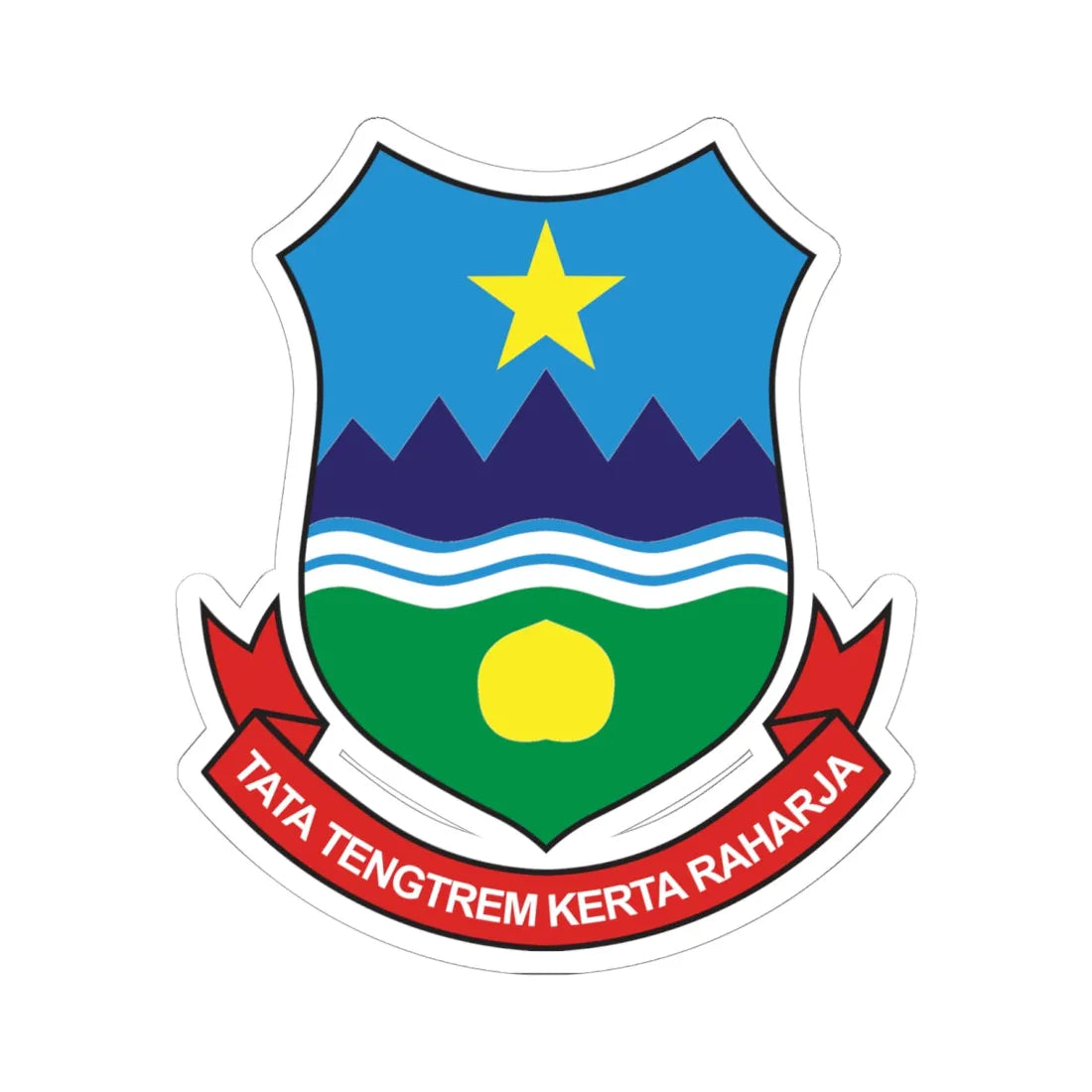 Lambang Kabupaten Garut (Indonesia) (Coat of Arms) STICKER Vinyl Kiss-Cut Decal 6 Inch White - The Sticker Space