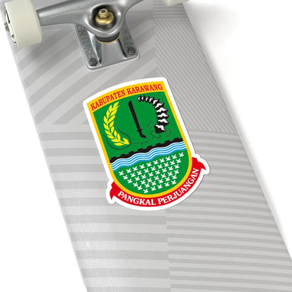 LAMBANG KABUPATEN KARAWANG (Indonesia) (Coat of Arms) STICKER Vinyl Kiss-Cut Decal - The Sticker Space