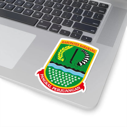 LAMBANG KABUPATEN KARAWANG (Indonesia) (Coat of Arms) STICKER Vinyl Kiss-Cut Decal - The Sticker Space