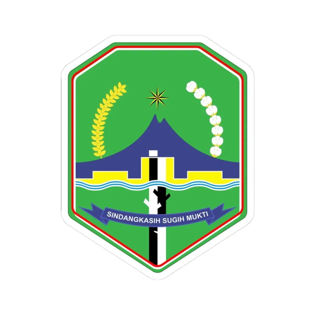 Lambang Kabupaten Majalengka (Indonesia) (Coat of Arms) STICKER Vinyl Kiss-Cut Decal 3 Inch White - The Sticker Space