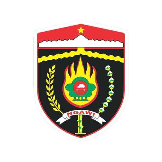 Lambang Kabupaten Ngawi svg (Indonesia) (Coat of Arms) STICKER Vinyl Kiss-Cut Decal 2 Inch White - The Sticker Space