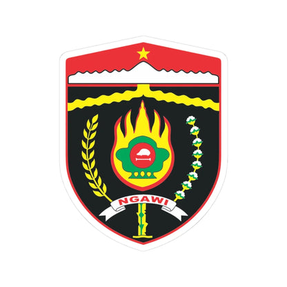 Lambang Kabupaten Ngawi svg (Indonesia) (Coat of Arms) STICKER Vinyl Kiss-Cut Decal 3 Inch White - The Sticker Space