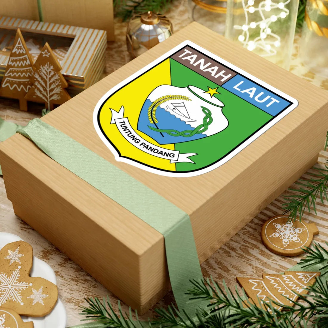 Lambang Kabupaten Tanah Laut (Indonesia) (Coat of Arms) STICKER Vinyl Kiss-Cut Decal - The Sticker Space