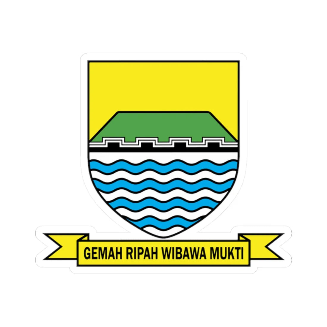 Lambang Kota Bandung (Indonesia) (Coat of Arms) STICKER Vinyl Kiss-Cut Decal 2 Inch White - The Sticker Space