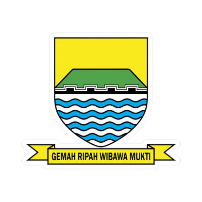 Lambang Kota Bandung (Indonesia) (Coat of Arms) STICKER Vinyl Kiss-Cut Decal 2 Inch White - The Sticker Space