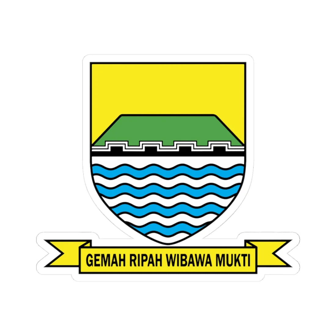 Lambang Kota Bandung (Indonesia) (Coat of Arms) STICKER Vinyl Kiss-Cut Decal 3 Inch White - The Sticker Space