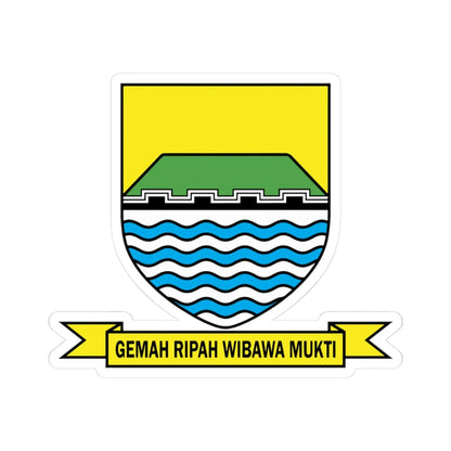 Lambang Kota Bandung (Indonesia) (Coat of Arms) STICKER Vinyl Kiss-Cut Decal 3 Inch White - The Sticker Space