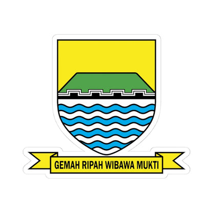Lambang Kota Bandung (Indonesia) (Coat of Arms) STICKER Vinyl Kiss-Cut Decal 4 Inch White - The Sticker Space