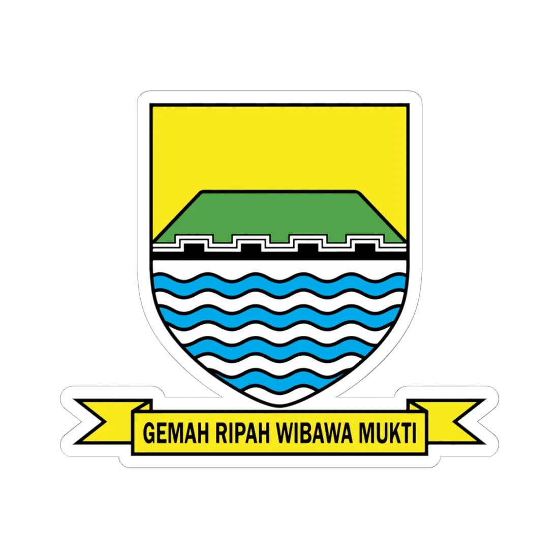 Lambang Kota Bandung (Indonesia) (Coat of Arms) STICKER Vinyl Kiss-Cut Decal 6 Inch White - The Sticker Space