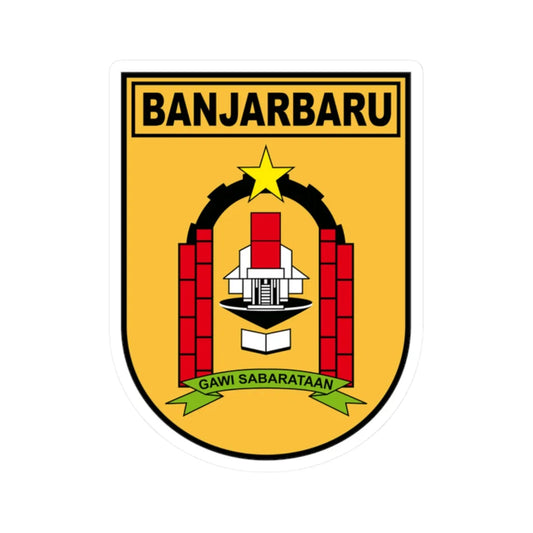 Lambang Kota Banjarbaru (Indonesia) (Coat of Arms) STICKER Vinyl Kiss-Cut Decal 2 Inch White - The Sticker Space