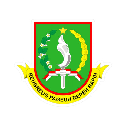 Lambang Kota Sukabumi Vektor (Indonesia) (Coat of Arms) STICKER Vinyl Kiss-Cut Decal 2 Inch White - The Sticker Space