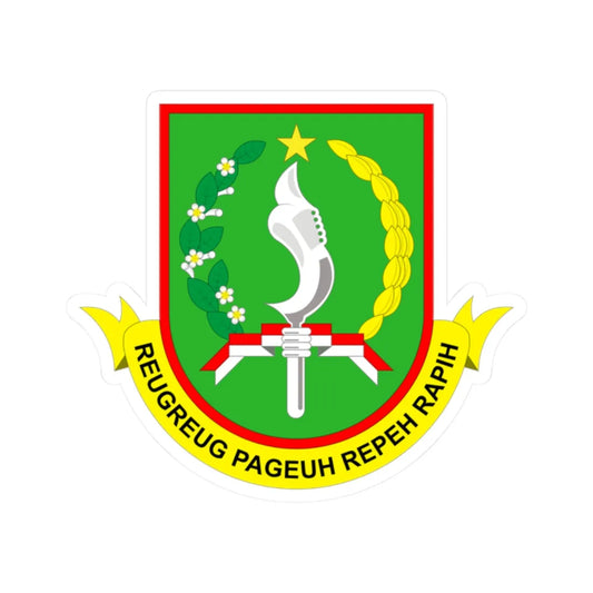 Lambang Kota Sukabumi Vektor (Indonesia) (Coat of Arms) STICKER Vinyl Kiss-Cut Decal 2 Inch White - The Sticker Space