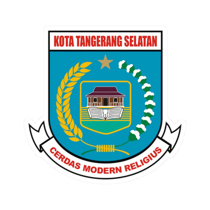 Lambang Kota Tangerang Selatan (Indonesia) (Coat of Arms) STICKER Vinyl Kiss-Cut Decal 2 Inch White - The Sticker Space