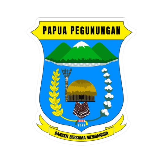 Lambang Papua Pegunungan (Indonesia) (Coat of Arms) STICKER Vinyl Kiss-Cut Decal 2 Inch White - The Sticker Space