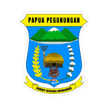 Lambang Papua Pegunungan (Indonesia) (Coat of Arms) STICKER Vinyl Kiss-Cut Decal 4 Inch White - The Sticker Space