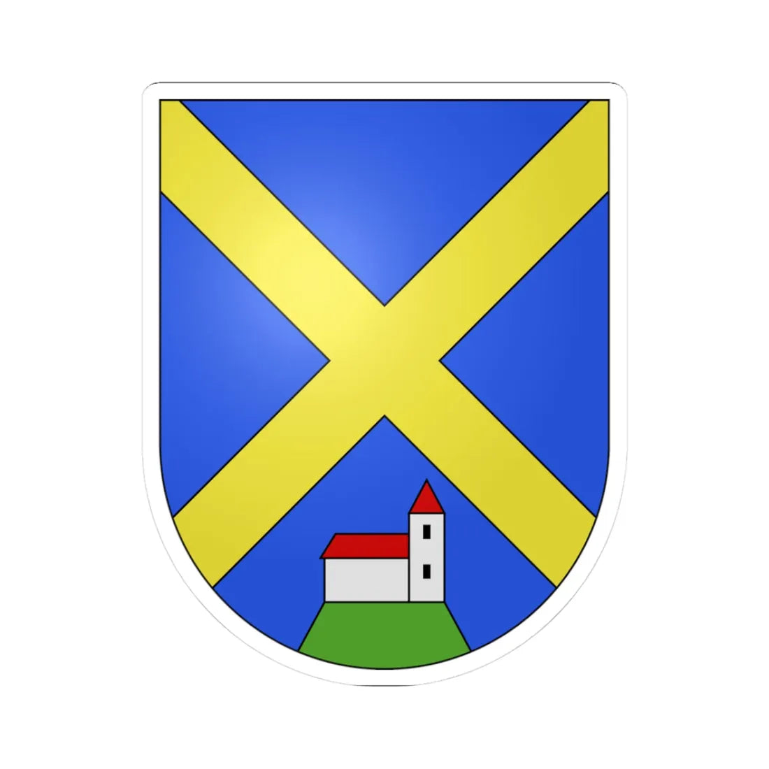 Lamone-coat of arms (Switzerland) (Coat of Arms) STICKER Vinyl Kiss-Cut Decal 3 Inch White - The Sticker Space