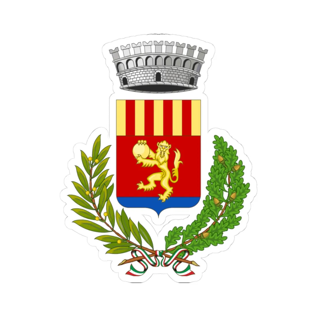 Lampedusa e Linosa-Stemma (Italy) (Coat of Arms) STICKER Vinyl Kiss-Cut Decal 3 Inch White - The Sticker Space