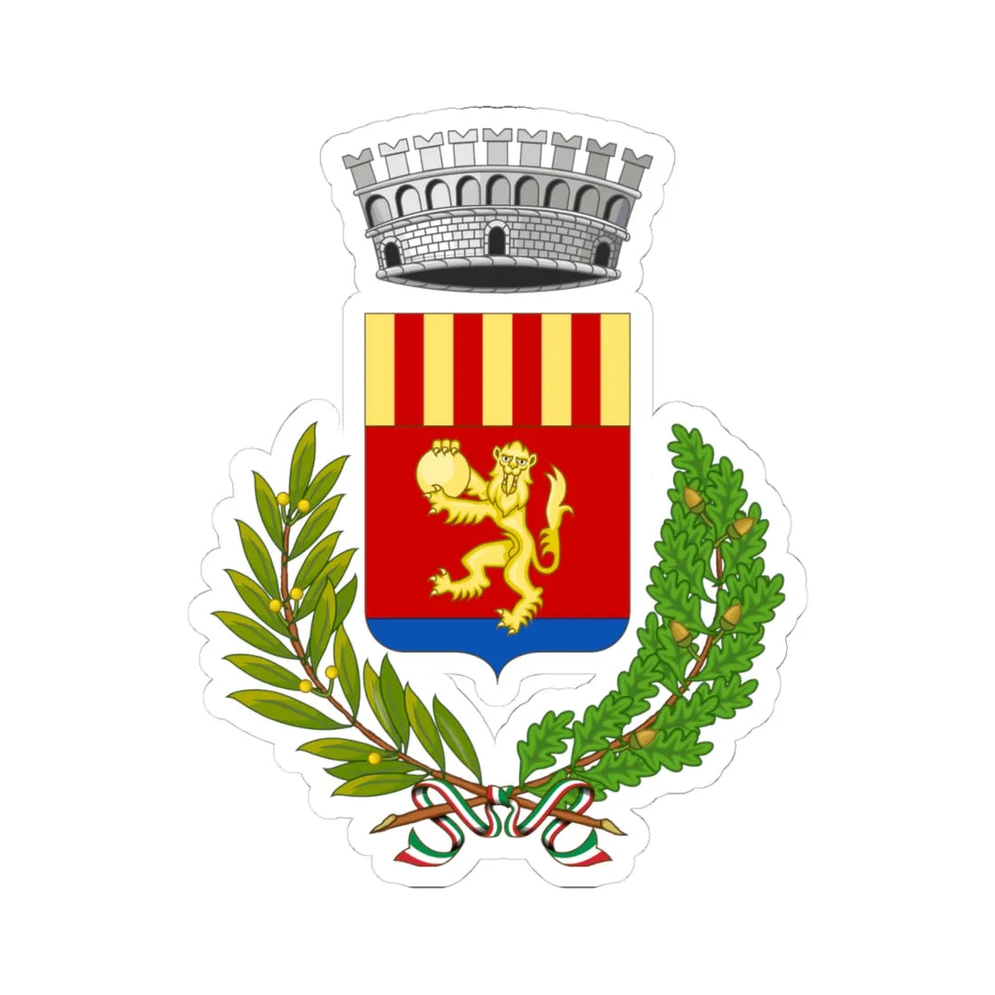 Lampedusa e Linosa-Stemma (Italy) (Coat of Arms) STICKER Vinyl Kiss-Cut Decal 4 Inch White - The Sticker Space
