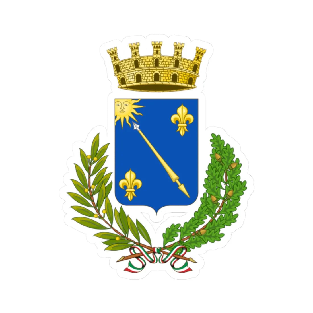 Lanciano-Stemma (Italy) (Coat of Arms) STICKER Vinyl Kiss-Cut Decal 2 Inch White - The Sticker Space