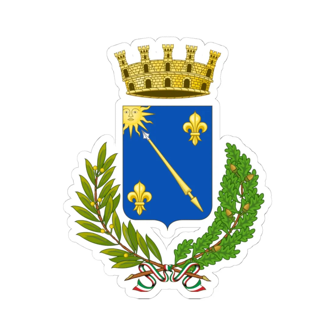 Lanciano-Stemma (Italy) (Coat of Arms) STICKER Vinyl Kiss-Cut Decal 4 Inch White - The Sticker Space