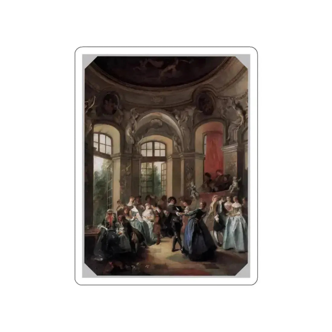 LANCRET, Nicolas - Dance in a Pavilion (Artwork) STICKER Vinyl Die-Cut Decal White Die-Cut 2 Inch - The Sticker Space