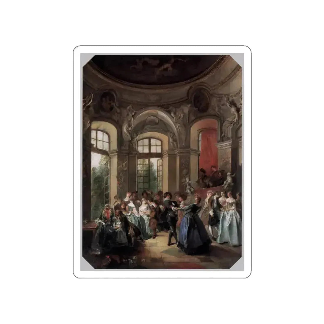 LANCRET, Nicolas - Dance in a Pavilion (Artwork) STICKER Vinyl Die-Cut Decal White Die-Cut 3 Inch - The Sticker Space