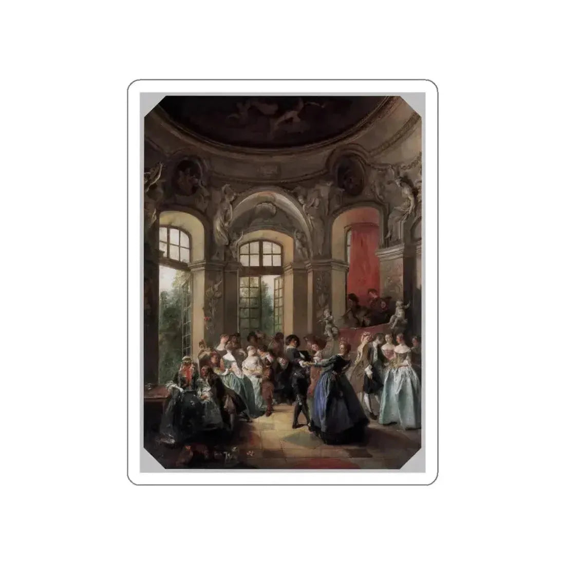 LANCRET, Nicolas - Dance in a Pavilion (Artwork) STICKER Vinyl Die-Cut Decal White Die-Cut 6 Inch - The Sticker Space