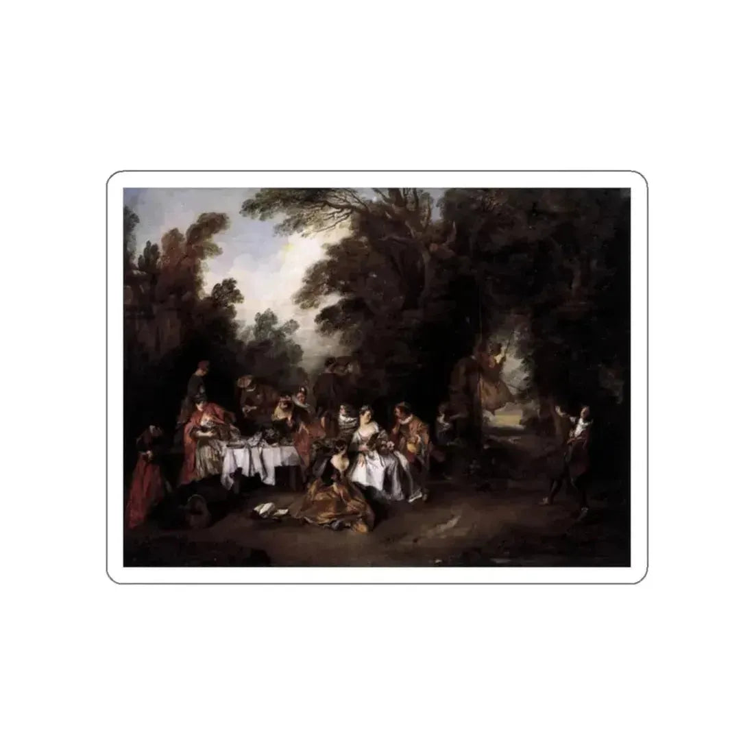 LANCRET, Nicolas - Le Repas Italien (Artwork) STICKER Vinyl Die-Cut Decal White Die-Cut 2 Inch - The Sticker Space