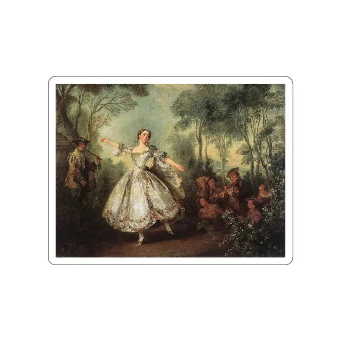LANCRET, Nicolas - Mademoiselle de Camargo Dancing (Artwork) STICKER Vinyl Die-Cut Decal White Die-Cut 3 Inch - The Sticker Space