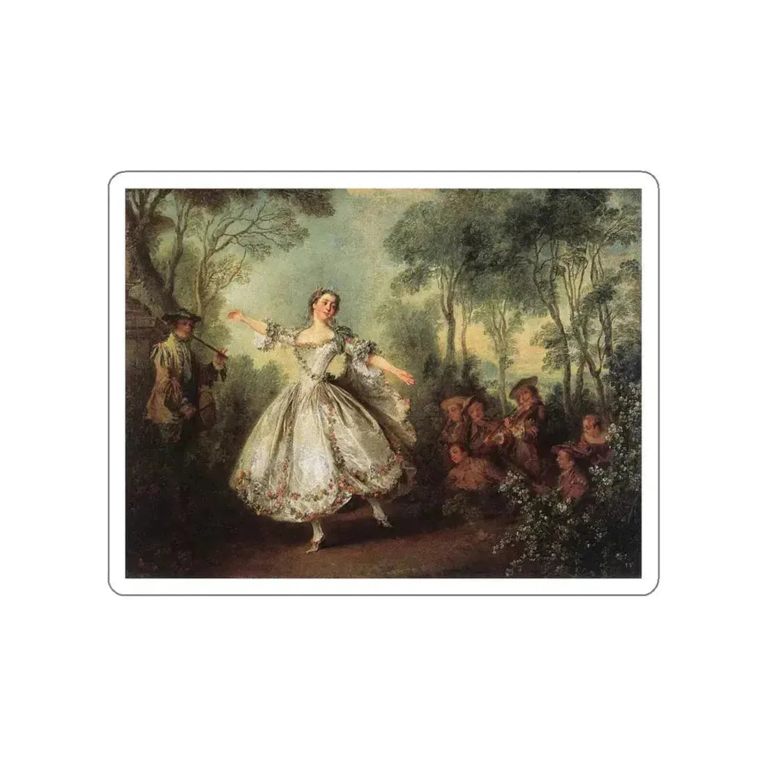LANCRET, Nicolas - Mademoiselle de Camargo Dancing (Artwork) STICKER Vinyl Die-Cut Decal White Die-Cut 4 Inch - The Sticker Space