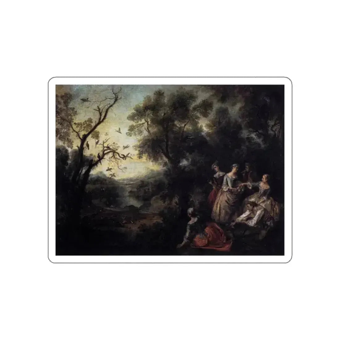 LANCRET, Nicolas - Spring (Artwork) STICKER Vinyl Die-Cut Decal White Die-Cut 6 Inch - The Sticker Space