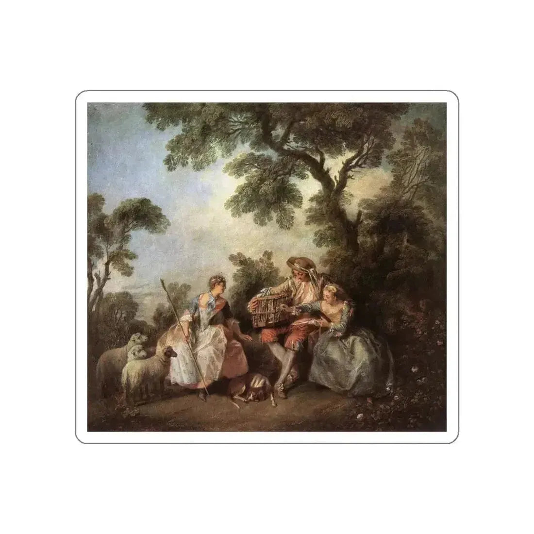 LANCRET, Nicolas - The Bird Cage (Artwork) STICKER Vinyl Die-Cut Decal White Die-Cut 5 Inch - The Sticker Space