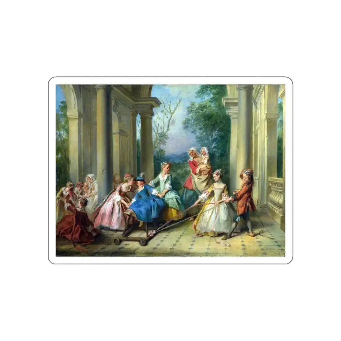 LANCRET, Nicolas - The Four Ages of Man - Childhood (Artwork) STICKER Vinyl Die-Cut Decal White Die-Cut 3 Inch - The Sticker Space