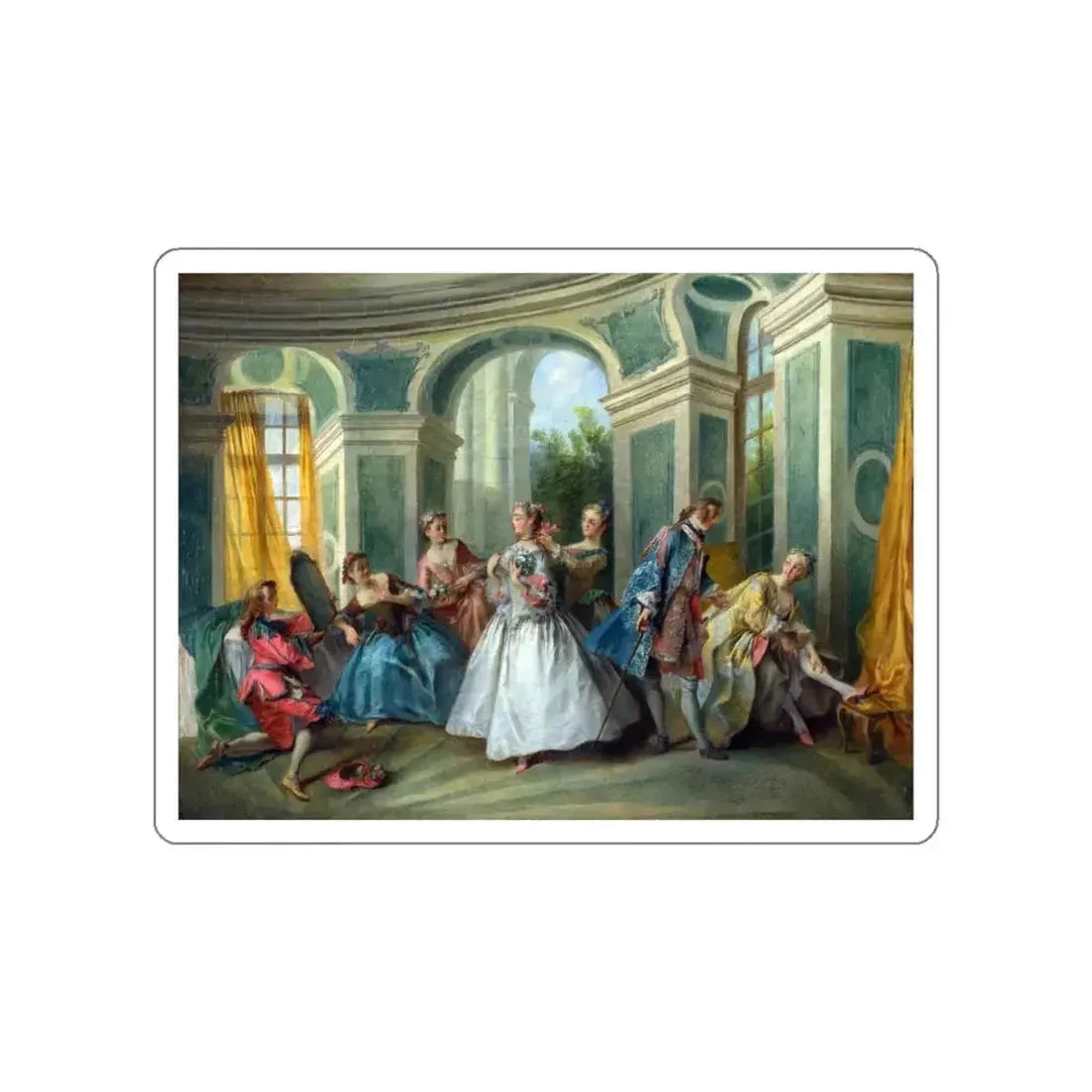 LANCRET, Nicolas - The Four Ages of Man - Youth (Artwork) STICKER Vinyl Die-Cut Decal White Die-Cut 3 Inch - The Sticker Space