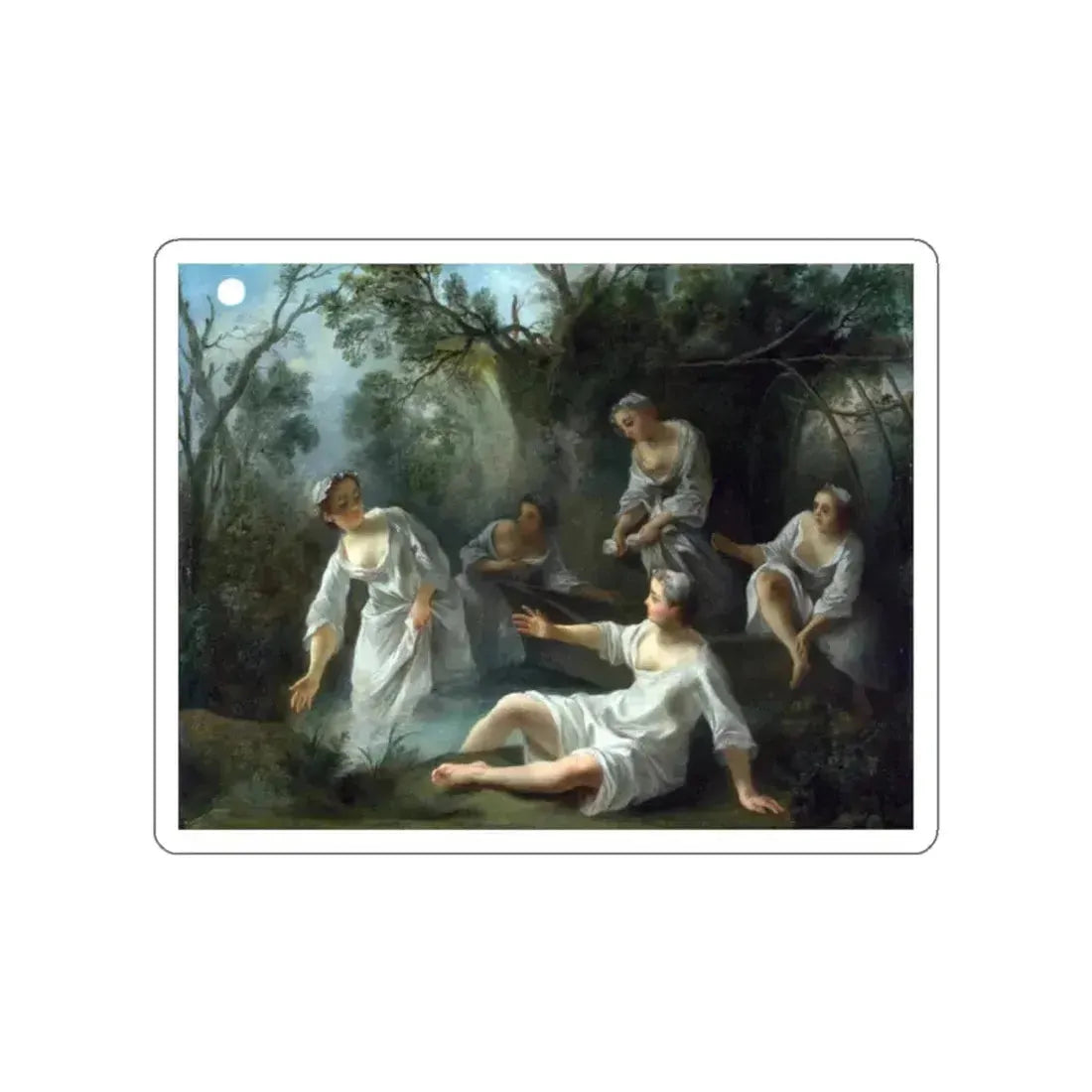 LANCRET, Nicolas - The Four Times of Day - Evening (Artwork) STICKER Vinyl Die-Cut Decal White Die-Cut 2 Inch - The Sticker Space